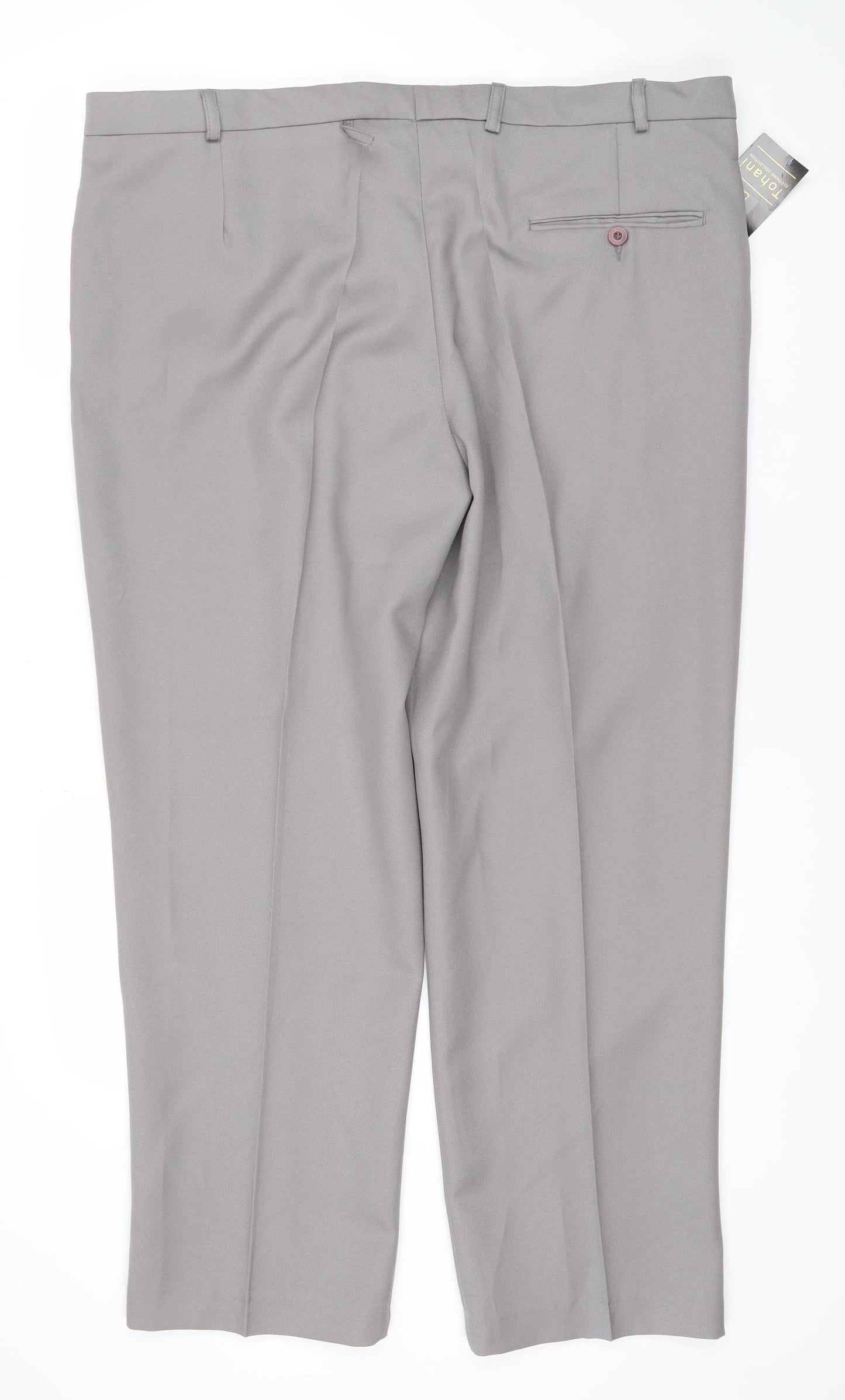 Tohani Men's Grey 42x29 Regular Fit Dress Pants Formal Trousers