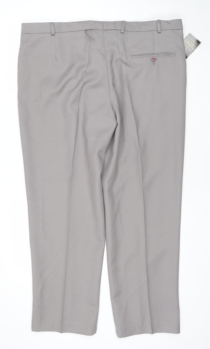 Tohani Men's Grey 42x29 Regular Fit Dress Pants Formal Trousers