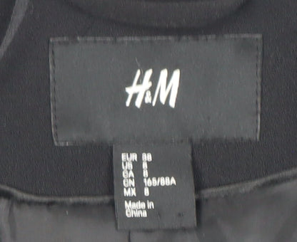 H&M Womens Black Embellished Tuxedo Style Blazer Size 8