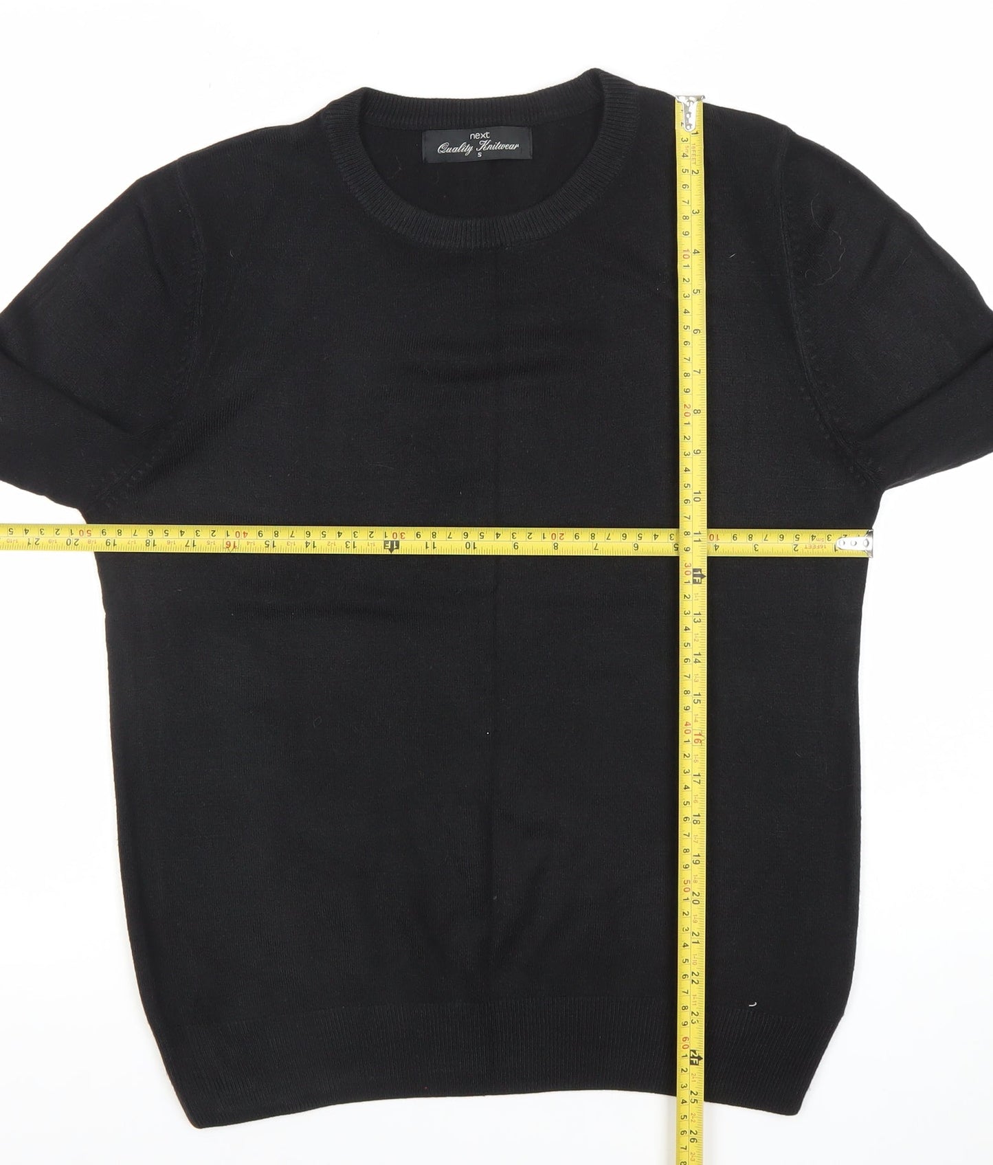 Next Men's Black Crew Neck Acrylic Jumper Size S