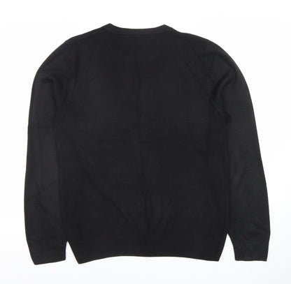 Next Men's Black Crew Neck Acrylic Jumper Size S