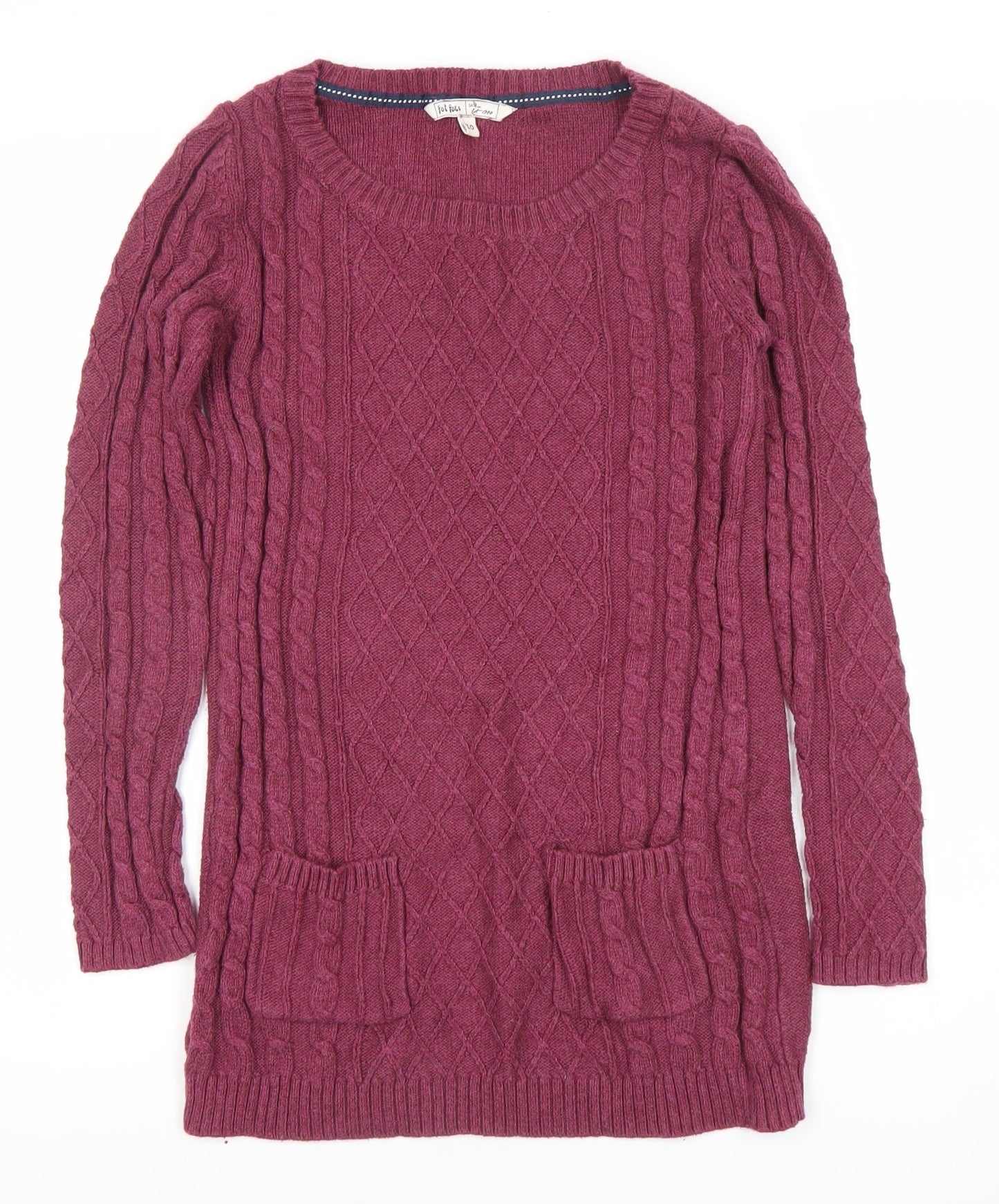 Womens UK Size 10 Fat Face Purple Tunic Jumper