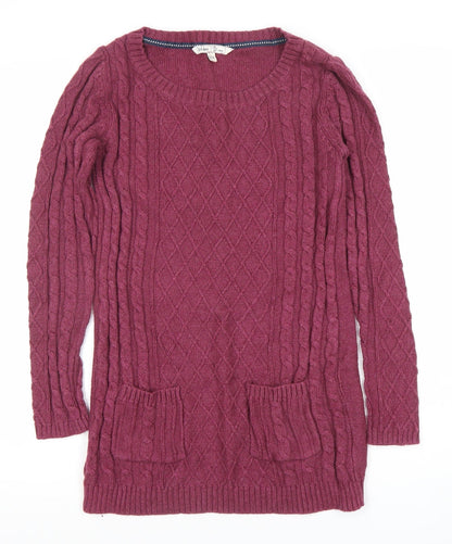 Womens UK Size 10 Fat Face Purple Tunic Jumper
