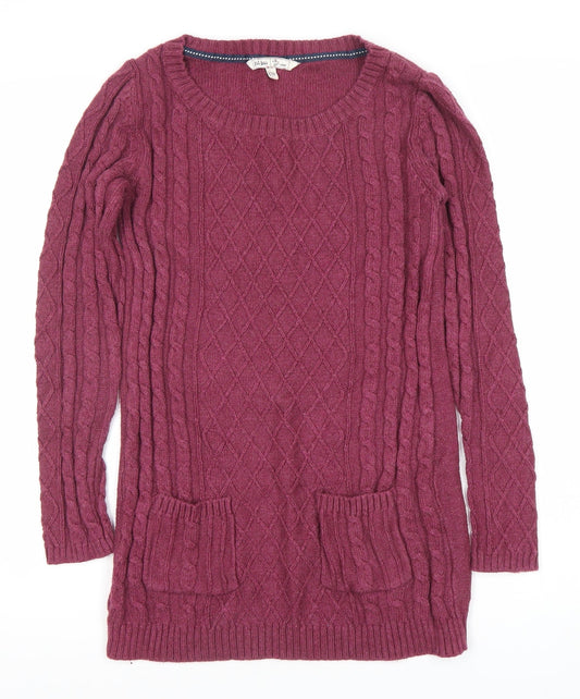 Womens UK Size 10 Fat Face Purple Tunic Jumper