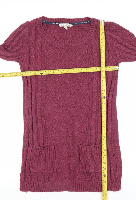 Womens UK Size 10 Fat Face Purple Tunic Jumper
