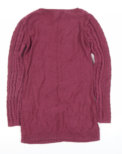 Womens UK Size 10 Fat Face Purple Tunic Jumper