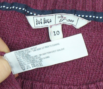 Womens UK Size 10 Fat Face Purple Tunic Jumper