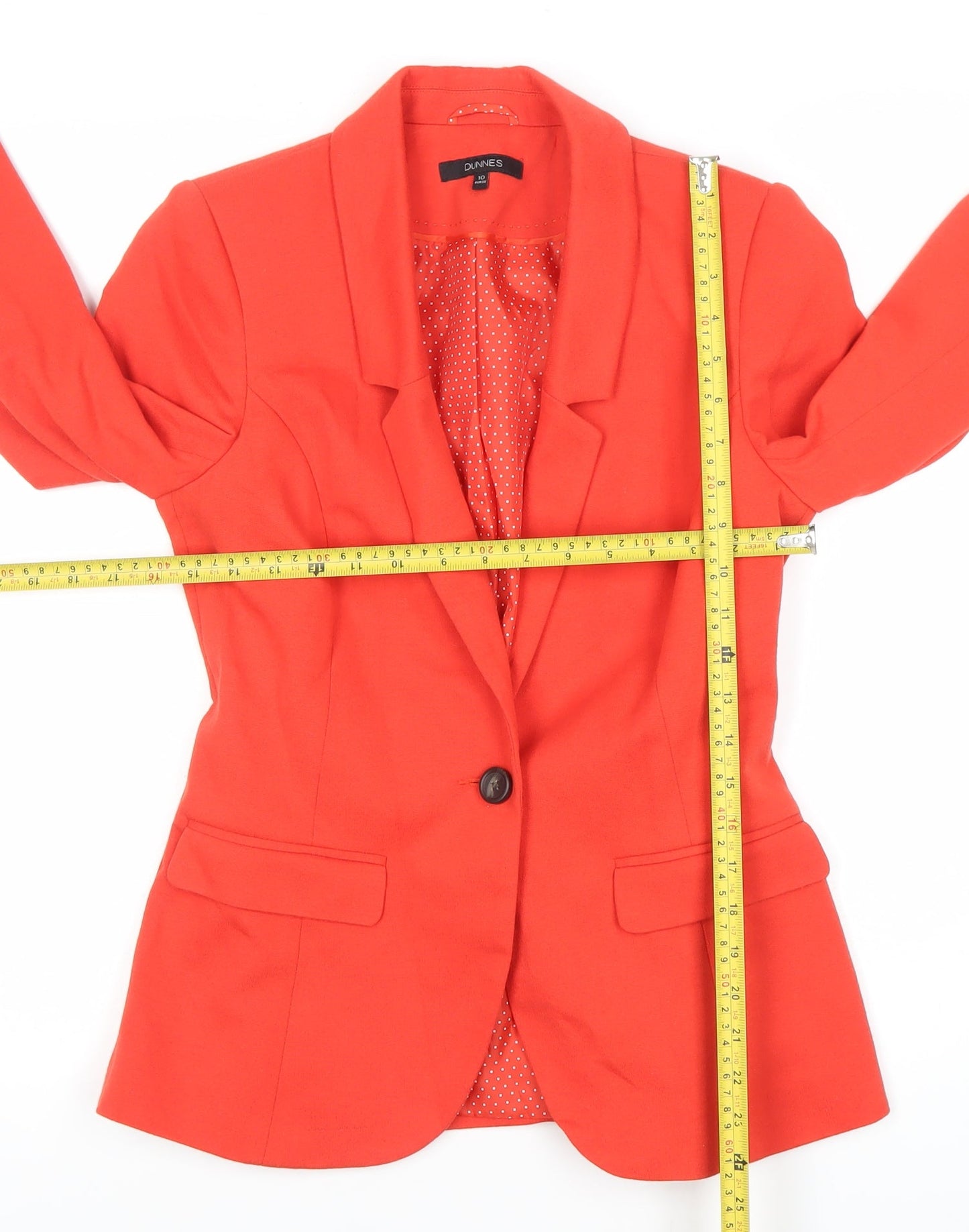 Dunnes Women’s Red Tailored One Button Blazer Size 10