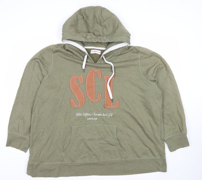 Sheego Women Khaki 26/28 Pullover Hoodie Cotton Blend Print