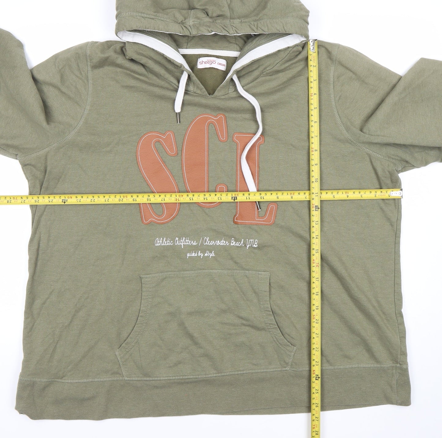 Sheego Women Khaki 26/28 Pullover Hoodie Cotton Blend Print