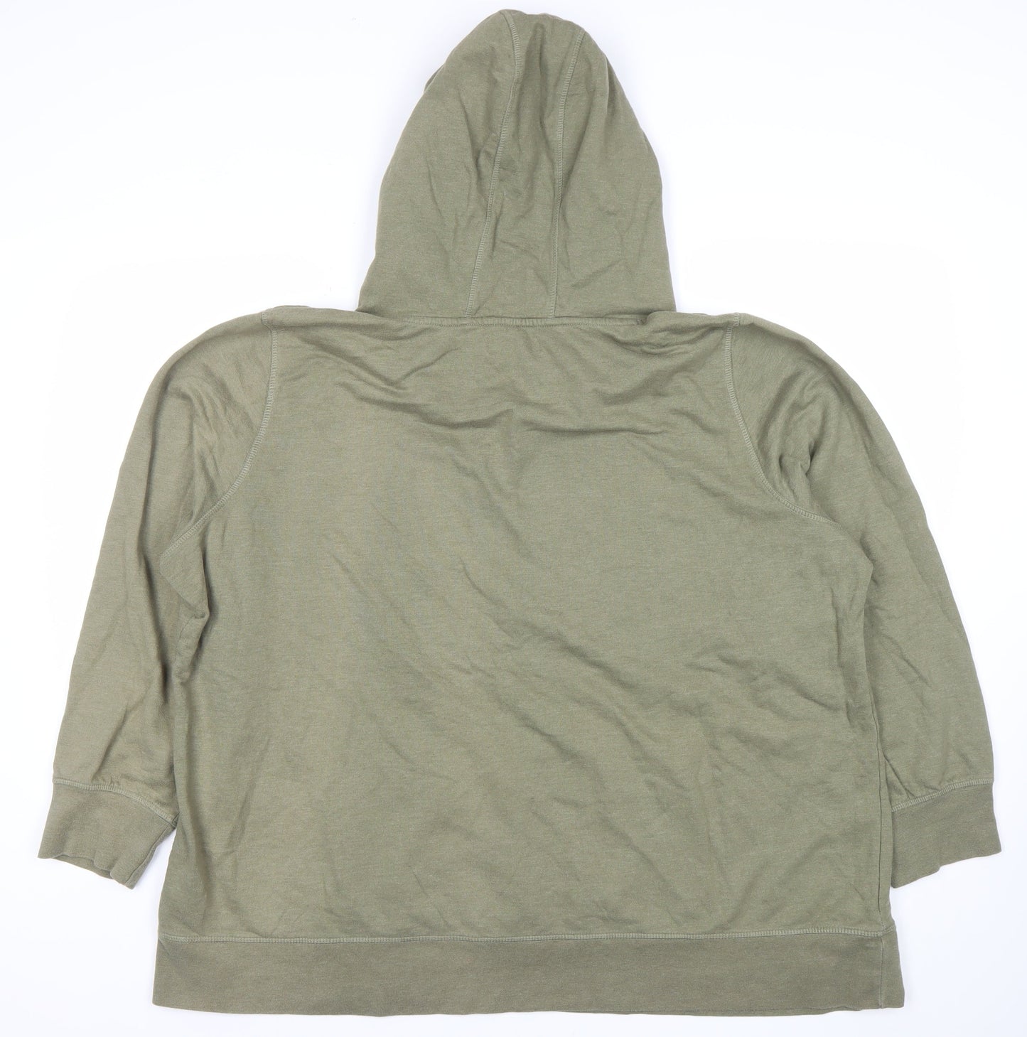 Sheego Women Khaki 26/28 Pullover Hoodie Cotton Blend Print