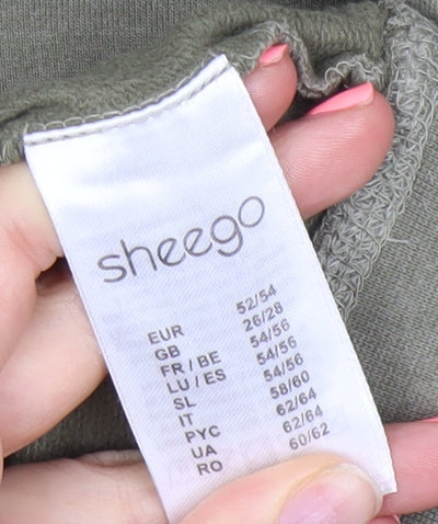 Sheego Women Khaki 26/28 Pullover Hoodie Cotton Blend Print