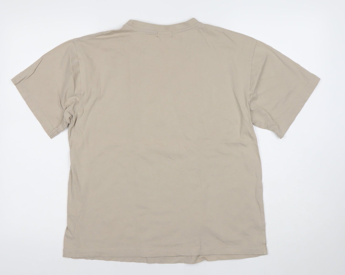 Virtuous Men's Beige Brooklyn NYC Graphic Short Sleeve T-Shirt M