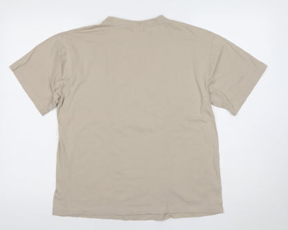Virtuous Men's Beige Brooklyn NYC Graphic Short Sleeve T-Shirt M