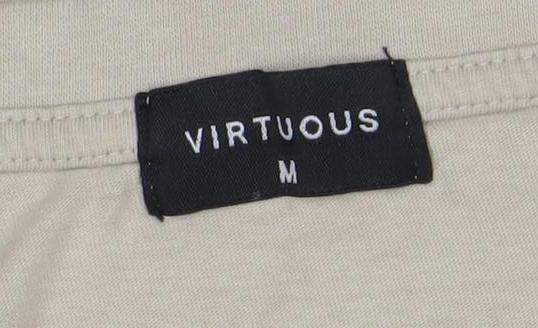 Virtuous Men's Beige Brooklyn NYC Graphic Short Sleeve T-Shirt M