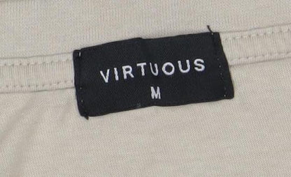Virtuous Men's Beige Brooklyn NYC Graphic Short Sleeve T-Shirt M