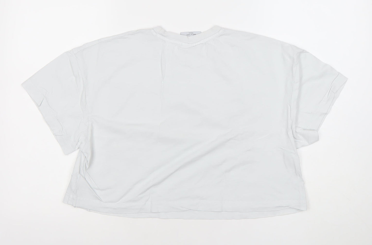 Disney Mickey & Friends White Women's Cropped T-Shirt L Relaxed Fit