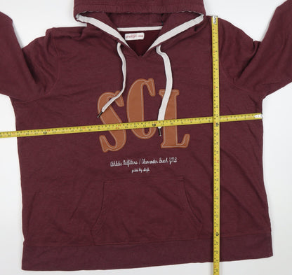 Sheego Women Burgundy Pullover Hoodie Size 26/28 Cotton Blend SCL Logo