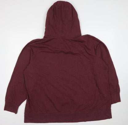 Sheego Women Burgundy Pullover Hoodie Size 26/28 Cotton Blend SCL Logo