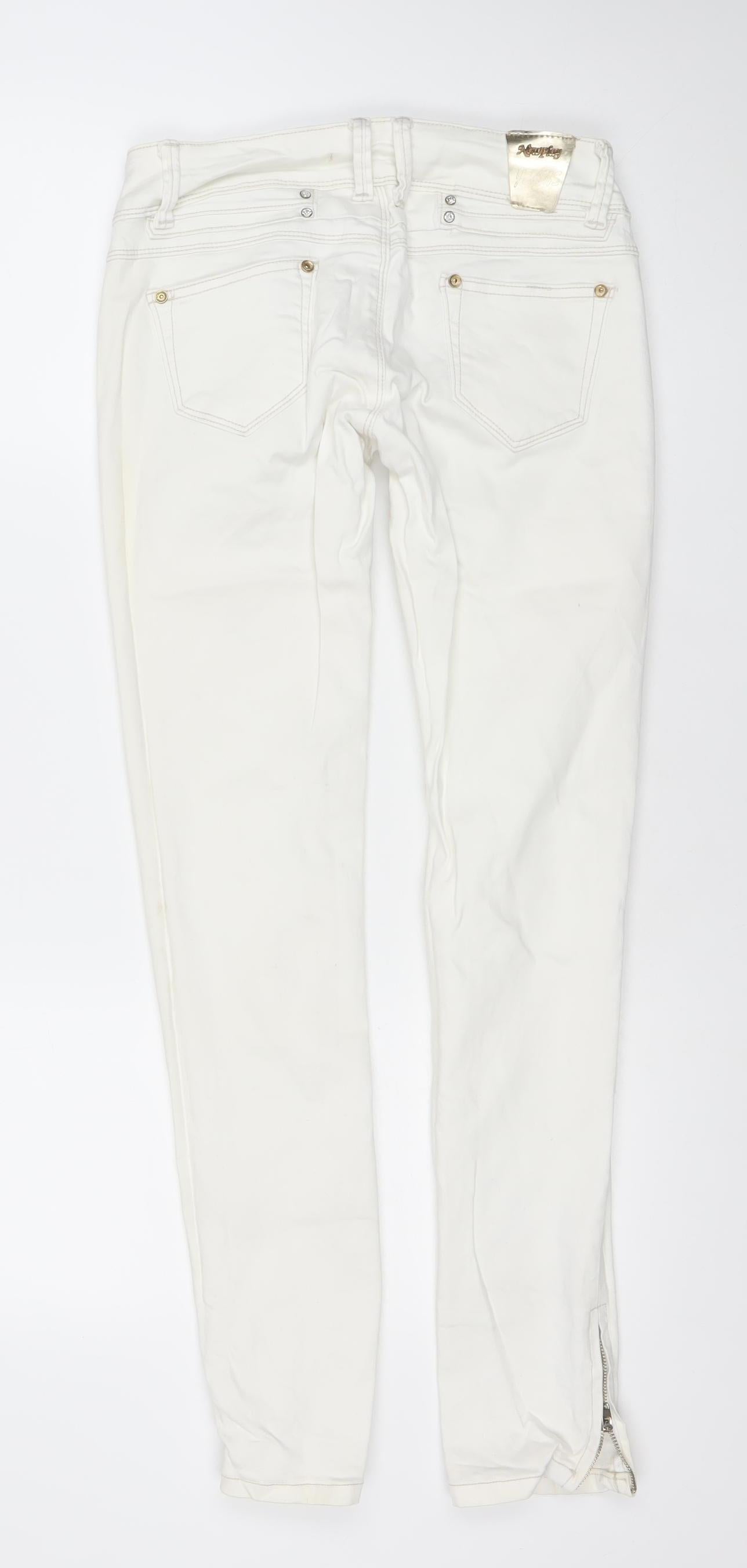 Newplay Women White Slim Fit Ankle Zip Jeans Size 10