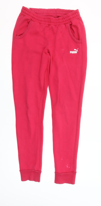 Puma Womens Pink Jogger Sweatpants Size 8 Cotton Blend Fleece