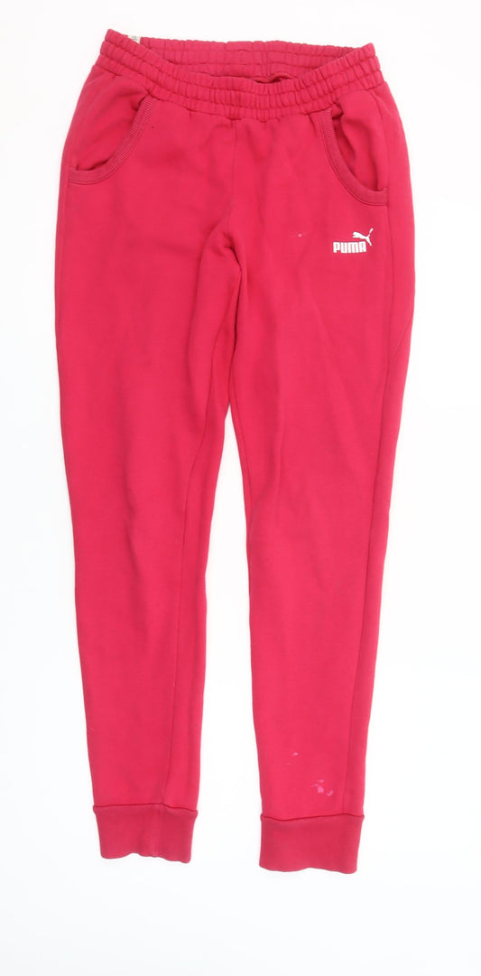 Puma Womens Pink Jogger Sweatpants Size 8 Cotton Blend Fleece