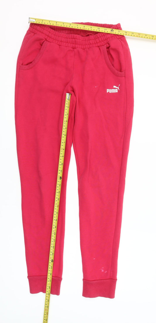 Puma Womens Pink Jogger Sweatpants Size 8 Cotton Blend Fleece