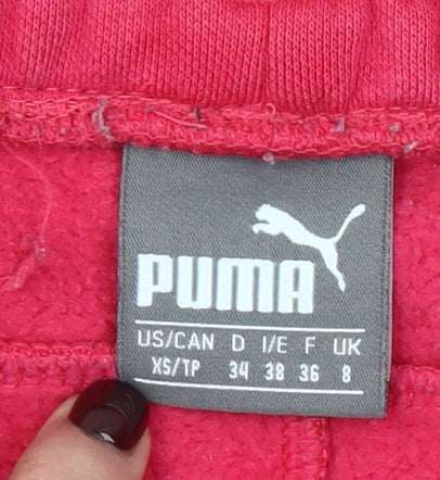 Puma Womens Pink Jogger Sweatpants Size 8 Cotton Blend Fleece