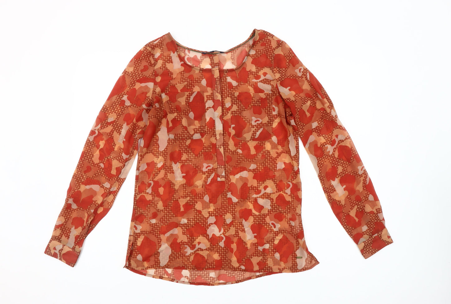 Womens UK Size XS Tommy Hilfiger Orange Tunic Blouse