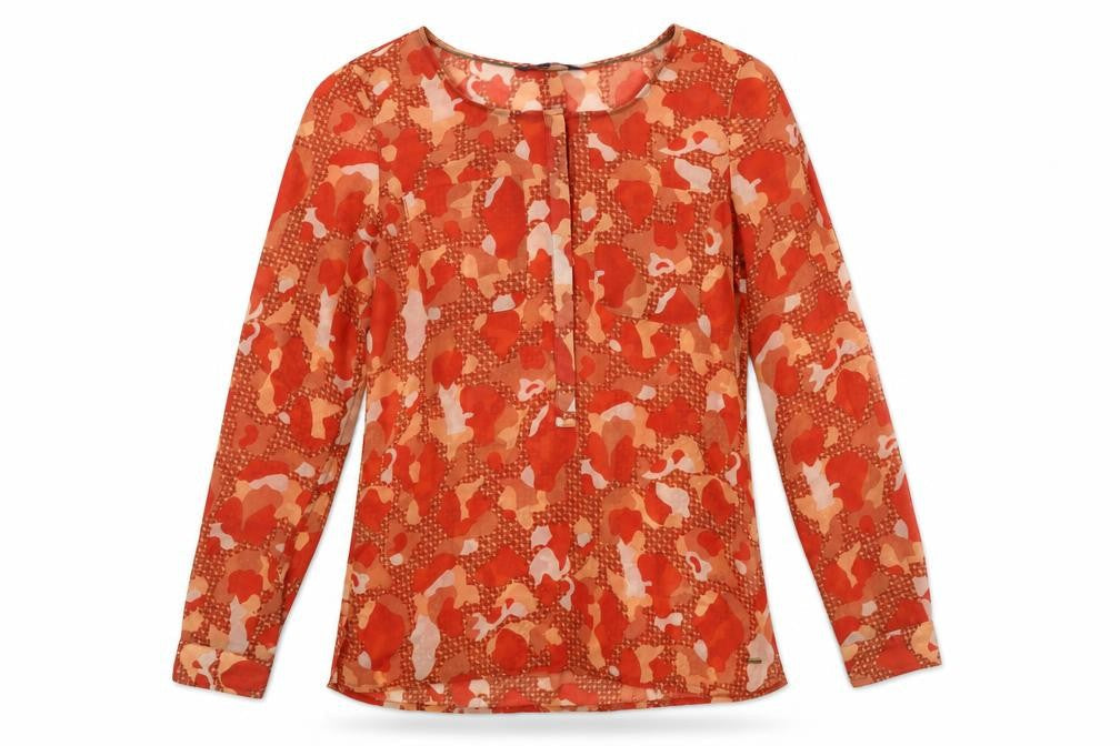 Womens UK Size XS Tommy Hilfiger Orange Tunic Blouse