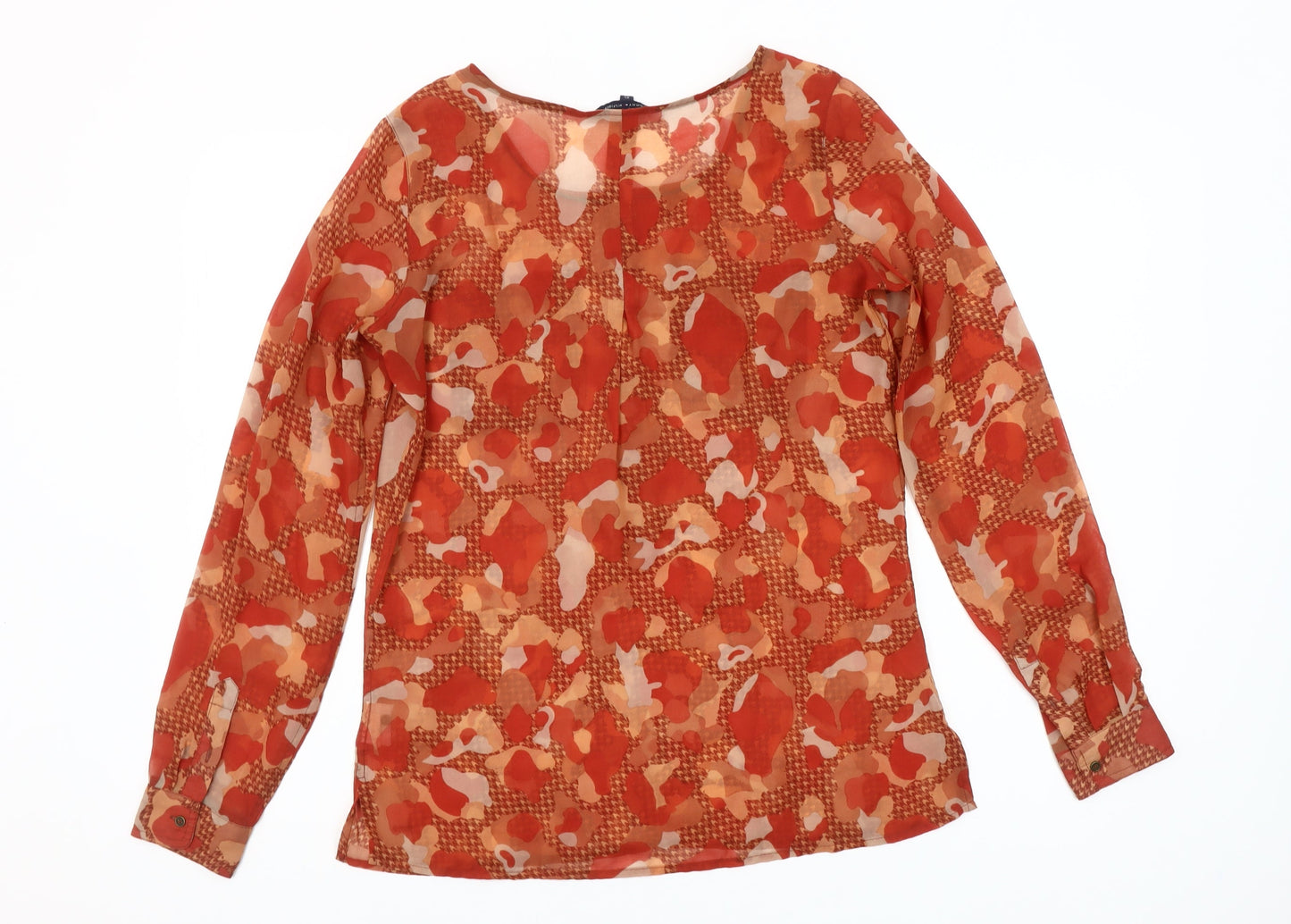 Womens UK Size XS Tommy Hilfiger Orange Tunic Blouse