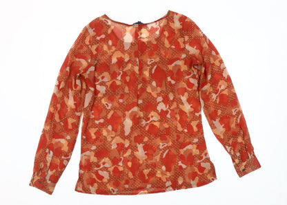 Womens UK Size XS Tommy Hilfiger Orange Tunic Blouse