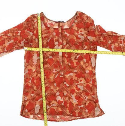 Womens UK Size XS Tommy Hilfiger Orange Tunic Blouse