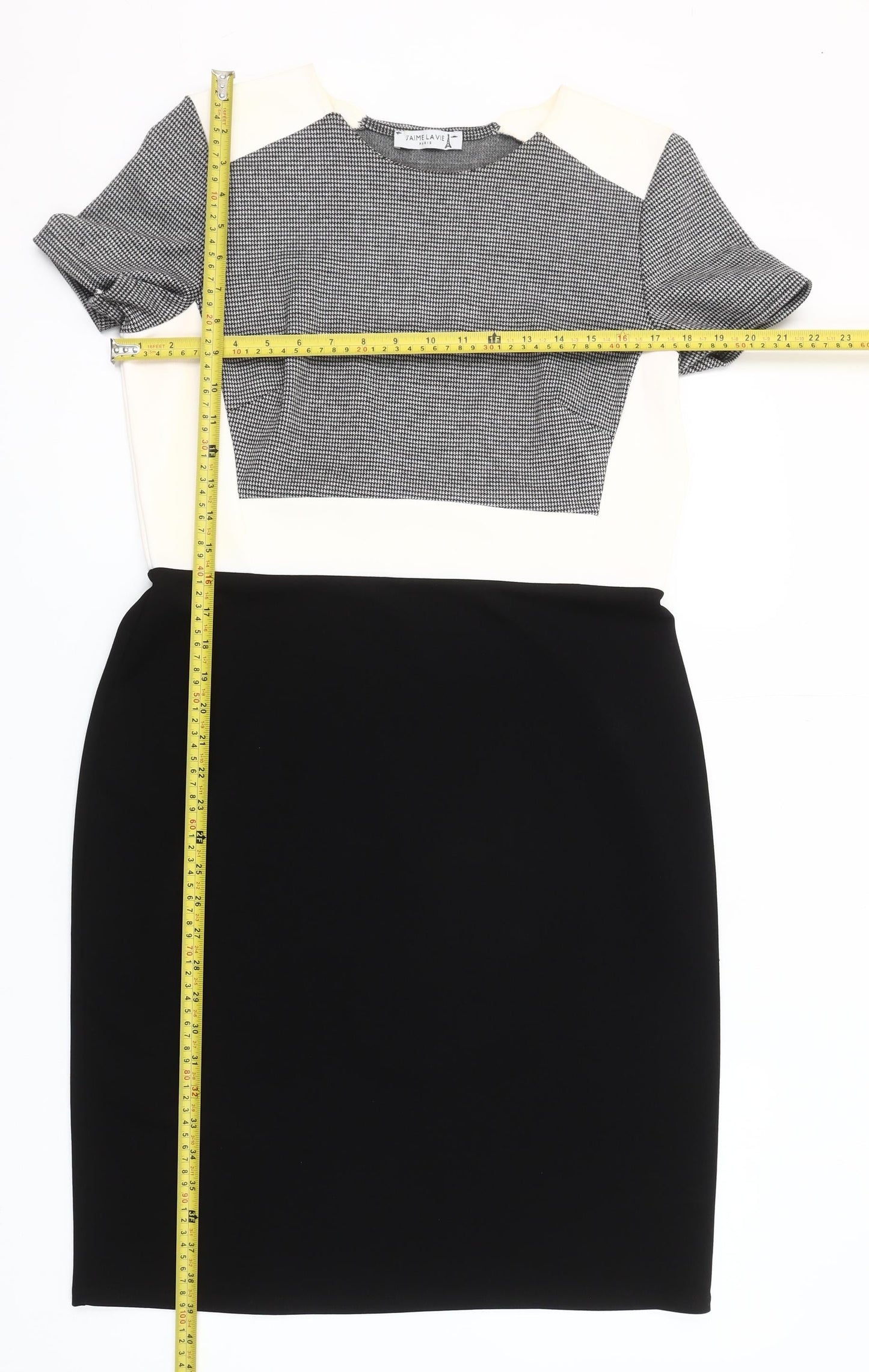 J’aime La Vie Women’s Black Sheath Dress Size 12 Short Sleeve