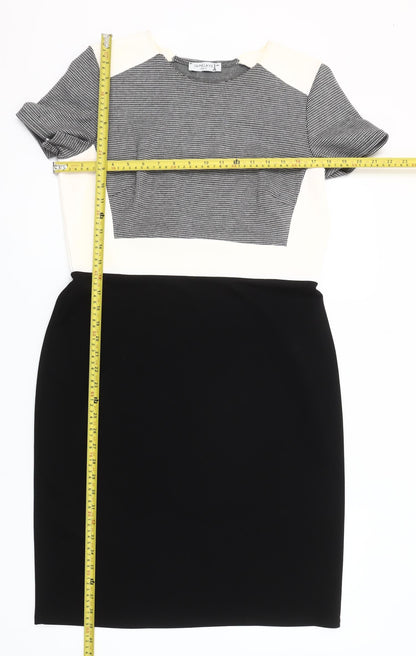 J’aime La Vie Women’s Black Sheath Dress Size 12 Short Sleeve