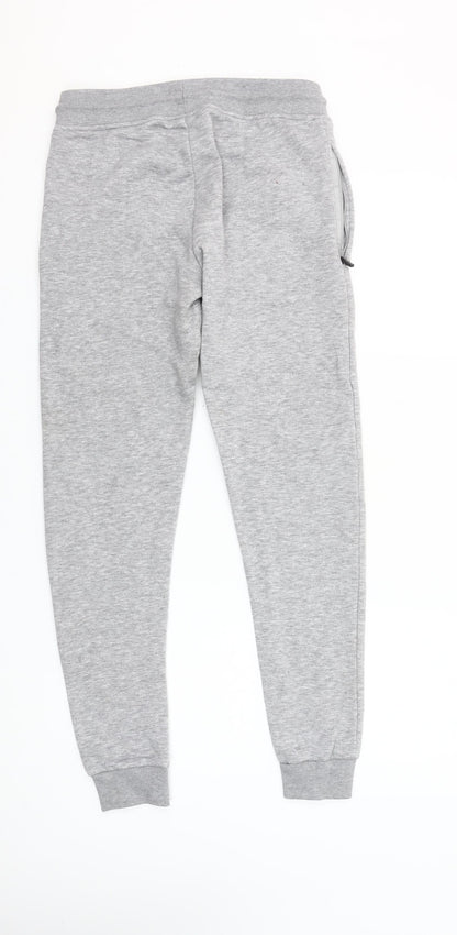 Sinners Attire Grey Womens Jogger Trousers Small Fleece Lined Casual Comfort Fit