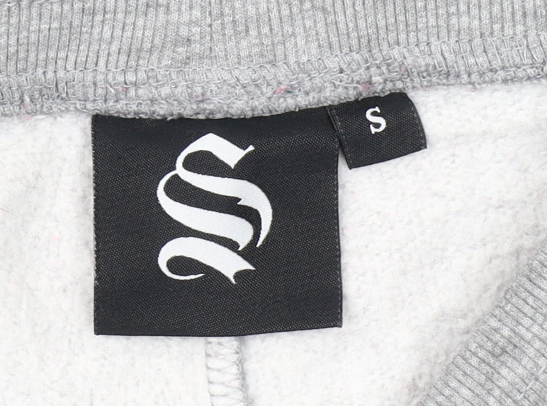 Sinners Attire Grey Womens Jogger Trousers Small Fleece Lined Casual Comfort Fit