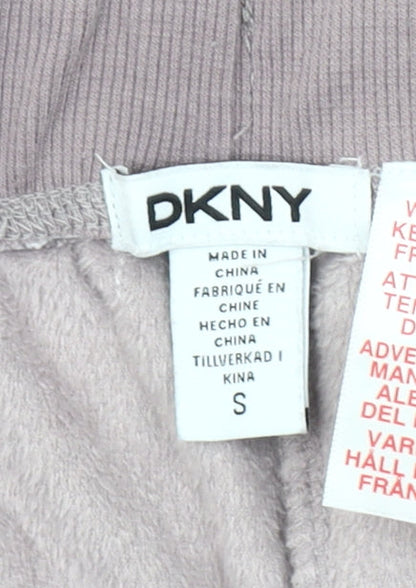 DKNY Women’s Purple Velour Logo Jogger Trousers Size S