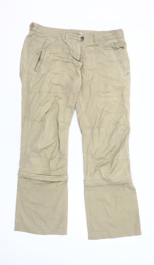 Fat Face Women Beige Cargo Trousers Size 14 Cotton Outdoor