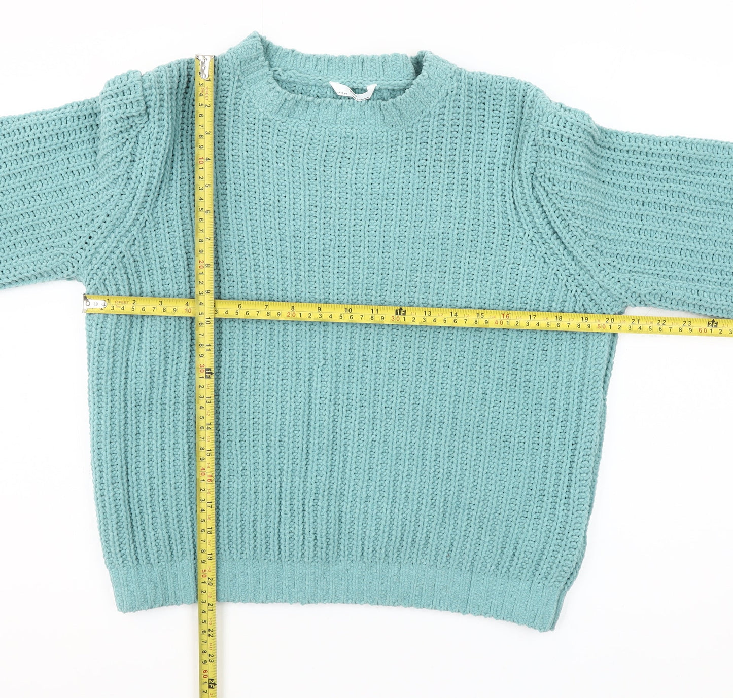 Marks and Spencer Girls Green 14-15 Years Knitted Polyester Jumper