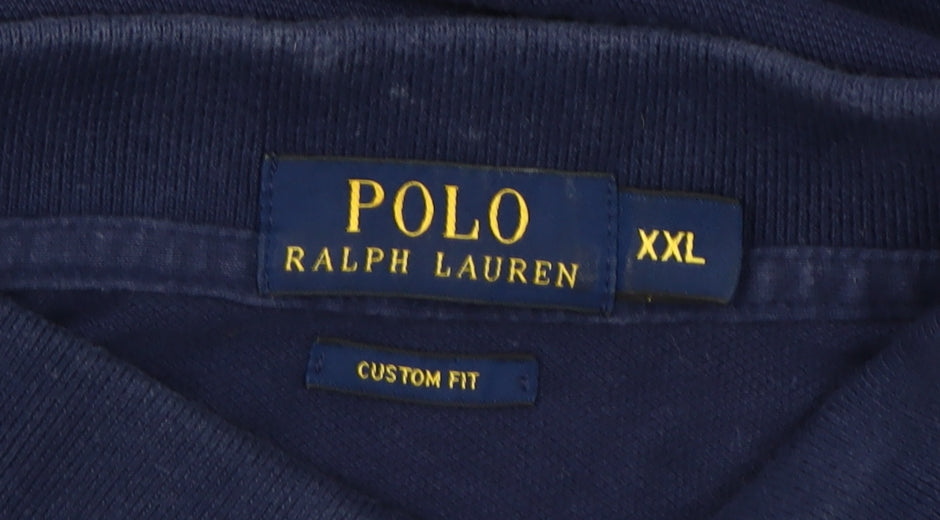 Ralph Lauren Men's Blue Long Sleeve Polo Shirt 2XL Custom Fit