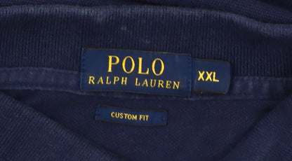 Ralph Lauren Men's Blue Long Sleeve Polo Shirt 2XL Custom Fit