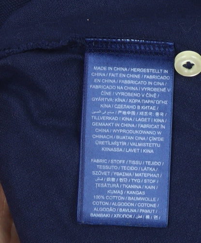 GANT Men's Blue 2XL Regular Fit Cotton Short Sleeve Polo Shirt