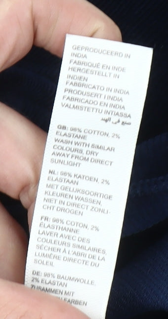 FatFace Women's Blue Corduroy Short Skirt Size 10 Zip Pockets