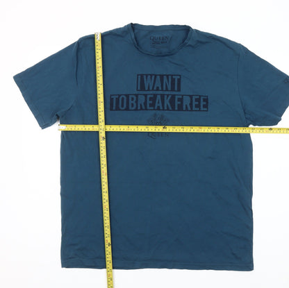 Queen Official Merch Men's Blue 2XL Regular Fit Graphic T-Shirt