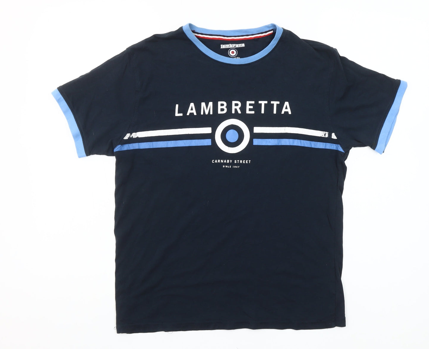 Lambretta Men's Blue Retro Graphic Short Sleeve T-Shirt Size S