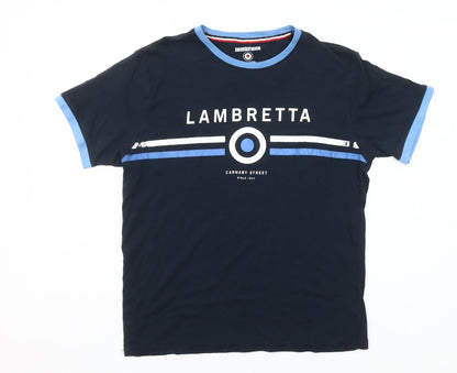 Lambretta Men's Blue Retro Graphic Short Sleeve T-Shirt Size S