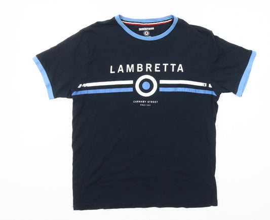 Lambretta Men's Blue Retro Graphic Short Sleeve T-Shirt Size S