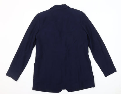 Warehouse Womens Navy Blue Single-Breasted Suit Jacket UK 10