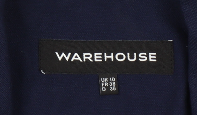 Warehouse Womens Navy Blue Single-Breasted Suit Jacket UK 10